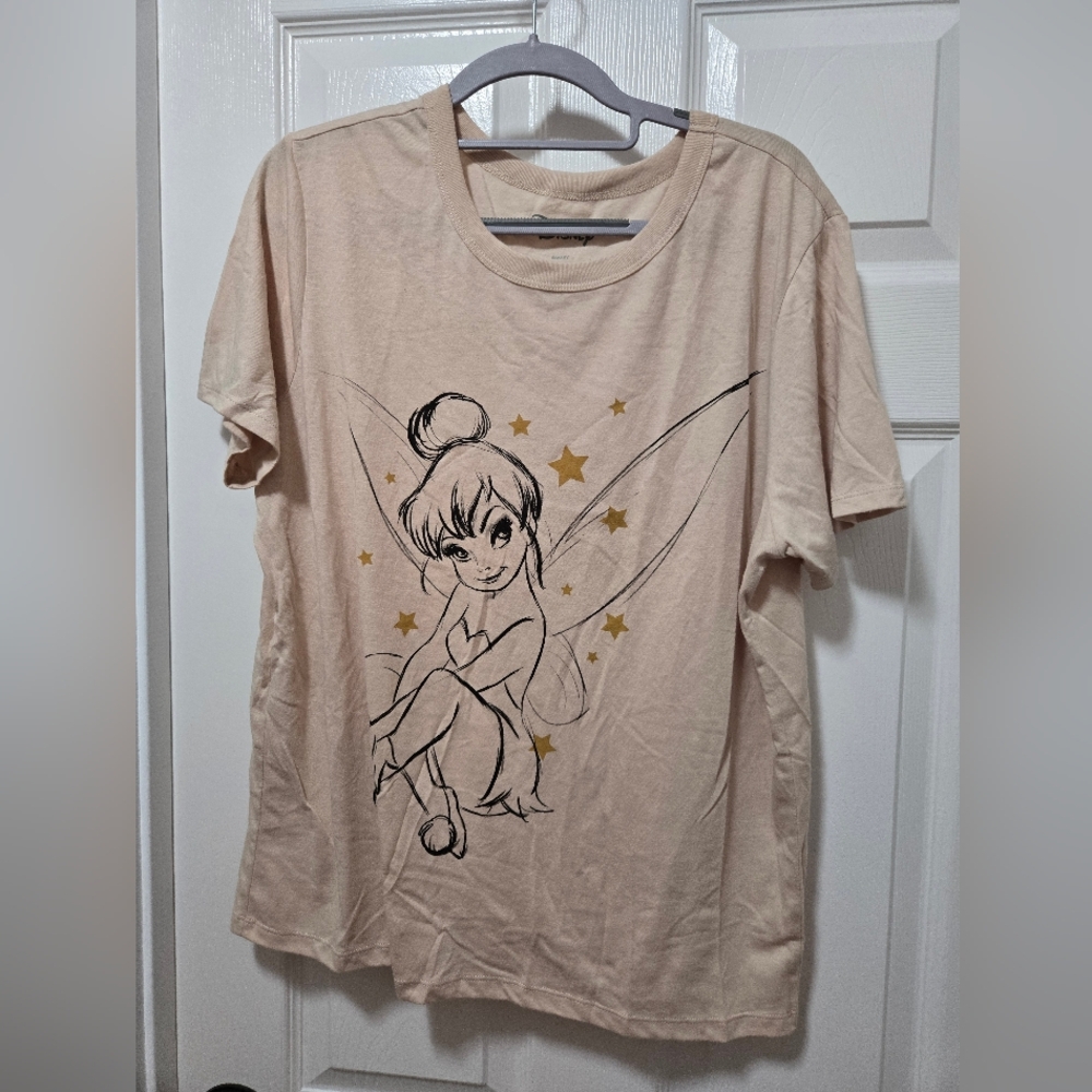 Disney Tinkerbell T-Shirt - Cream and Gold